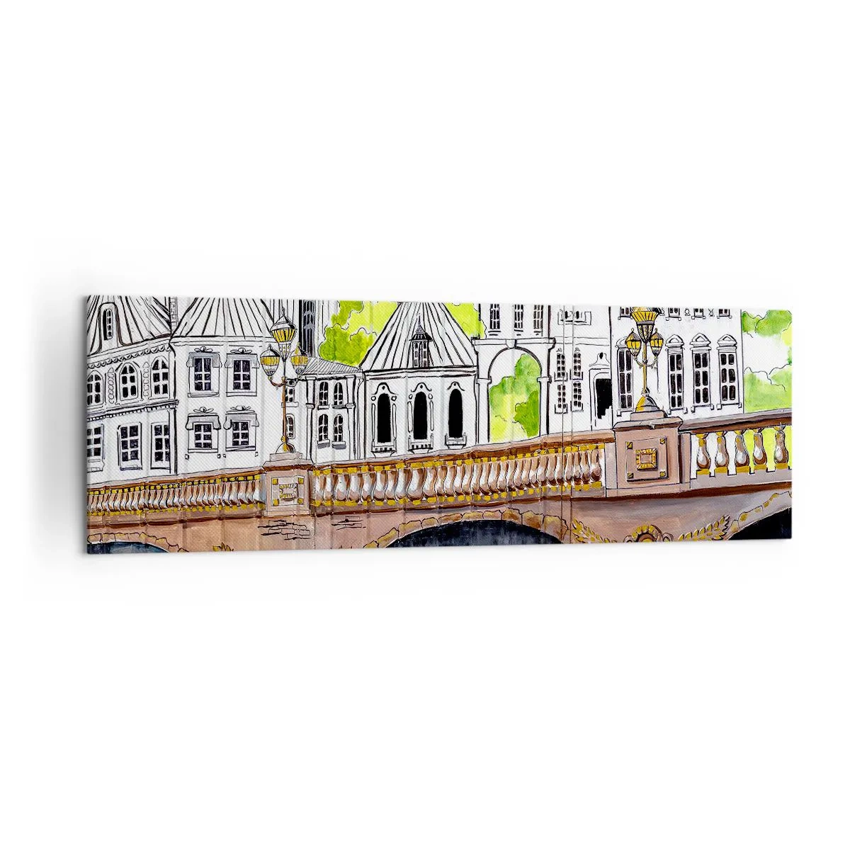 Tablou pe pânză - Orașul frumos ca o pictură - 160x50 cm