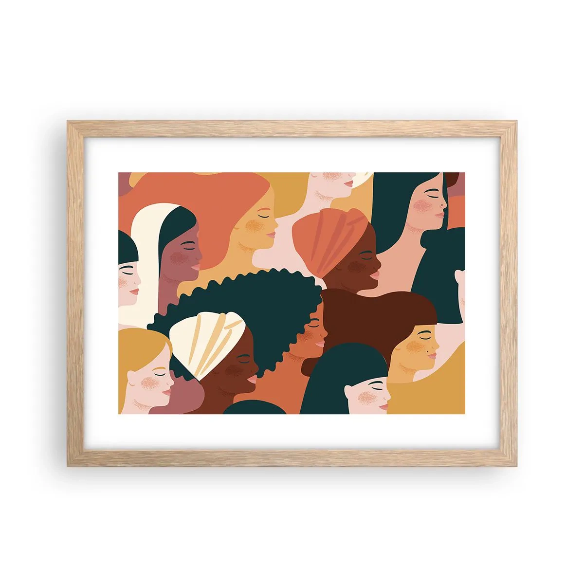 Poster în ramă de stejar deschis - Numai feminitate - 40x30 cm