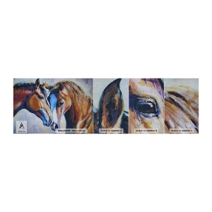 Mostră tapet Premium Canvas - Două suflete apropiate - Abstracția, Cai, Natură - 100x30 cm