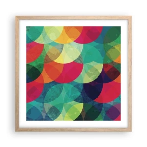 Poster în ramă de stejar deschis - Să intrăm în curcubeu - 50x50 cm