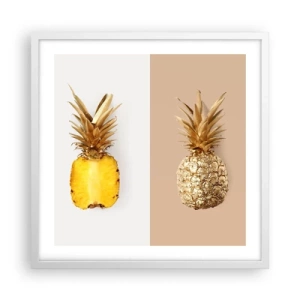 Poster în ramă albă - Ananas de împărțit - 50x50 cm