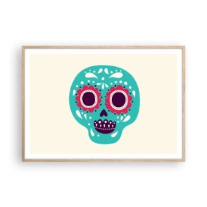 Poster în ramă de stejar deschis - Viața - distracție până la moarte - 100x70 cm