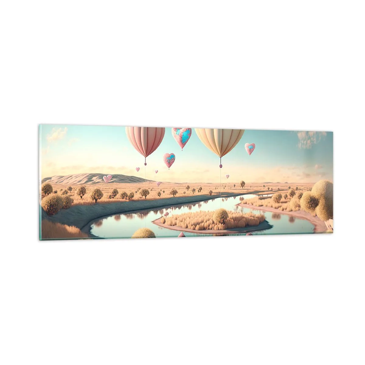 Tablou pe sticlă - Iubirea ne înalță - 90x30 cm