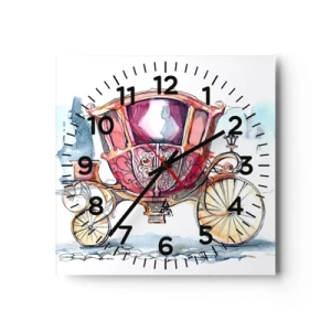 Ceas de perete - Ceas pe sticlă - Pentru nuntă sau pentru bal? - 30x30 cm