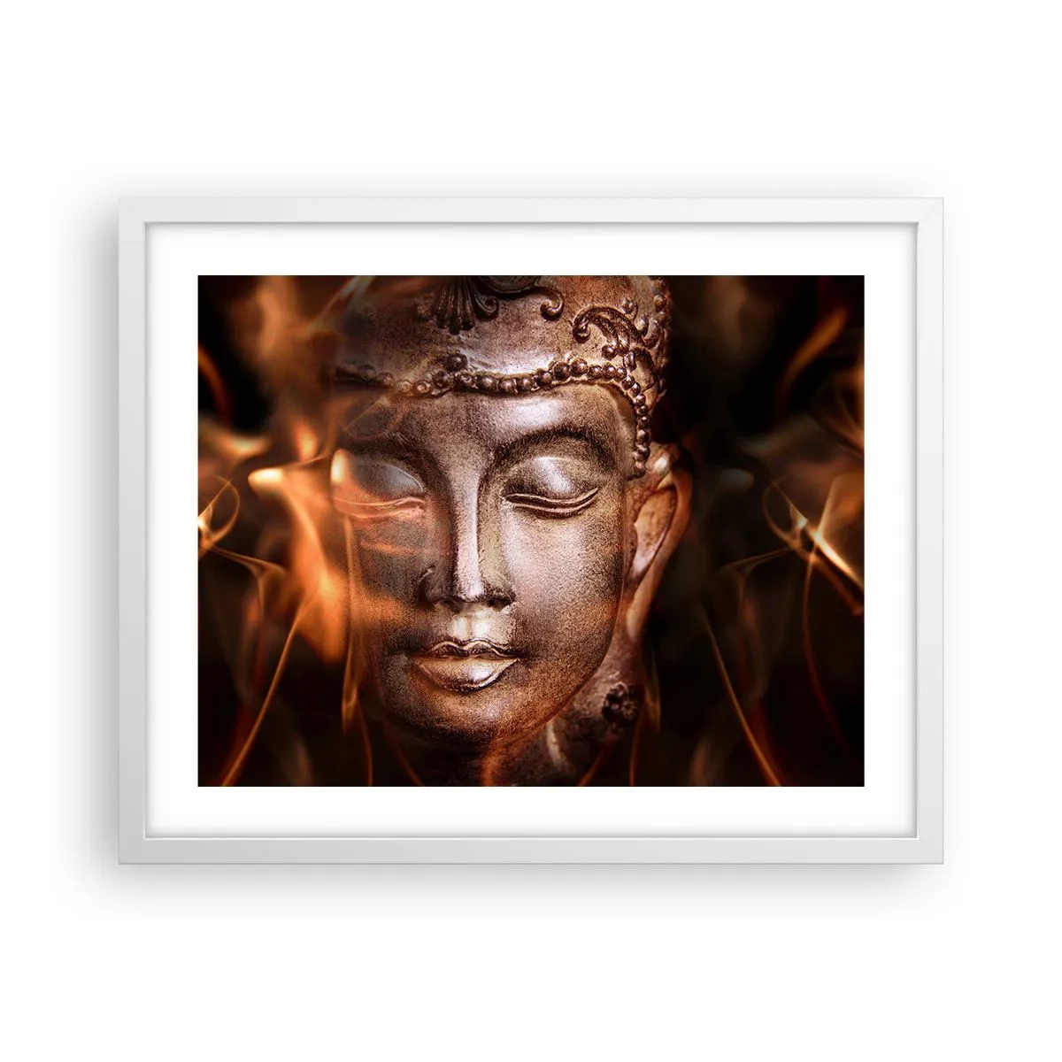 Poster în ramă albă - Există doar aici și acum - 50x40 cm