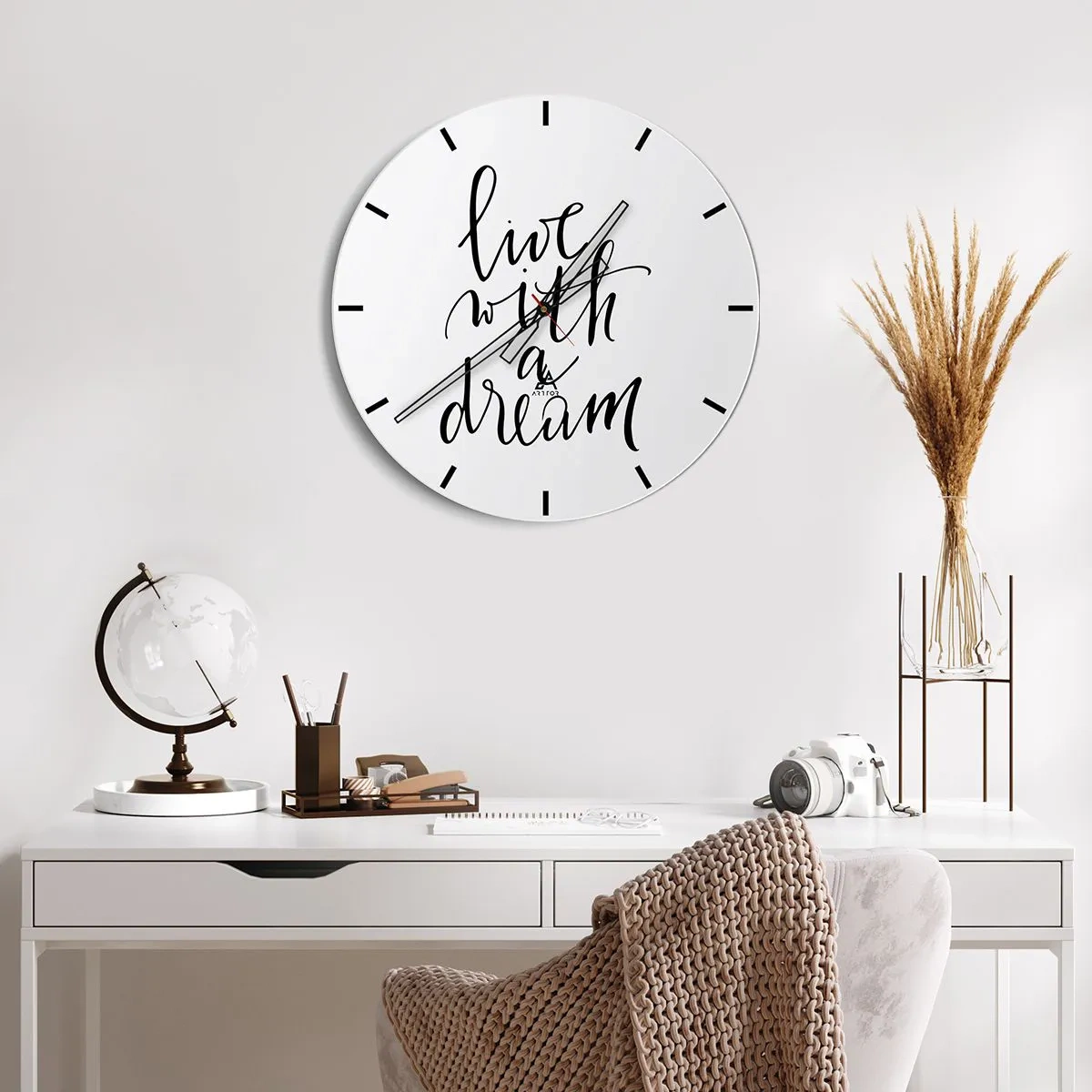 Ceas de perete - Ceas pe sticlă - Of course - 40x40 cm