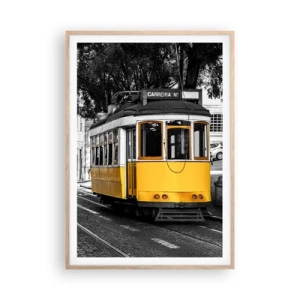 Poster în ramă de stejar deschis - Sună fado în fundal - 70x100 cm