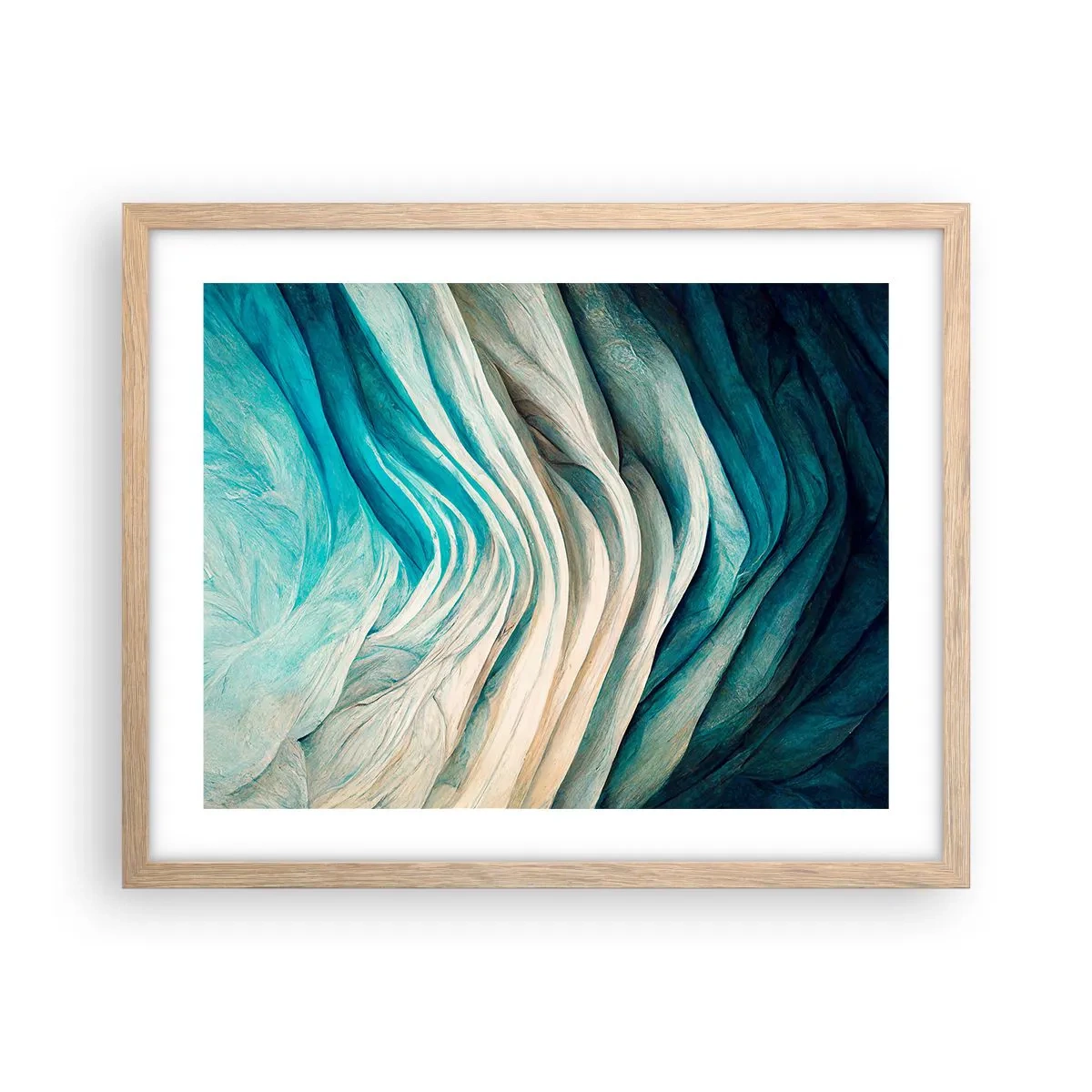 Poster în ramă de stejar deschis - Insațiabilitate albastră - 50x40 cm