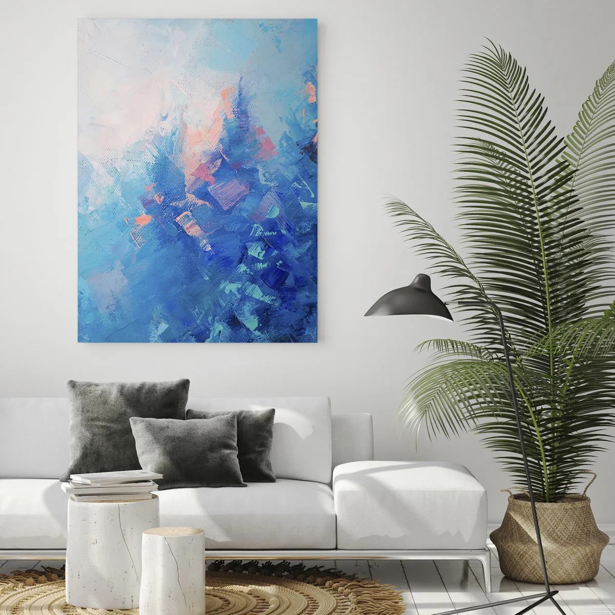 Tablou pe sticlă - Abstracție de iarnă - 50x70 cm