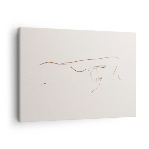 Tablou pe pânză Canvas - Un desen subtil al unei siluete pe un fundal deschis - 70x50cm - Forma dorinței - Decorațiune modernă pentru perete pentru living și dormitor ARTTOR
