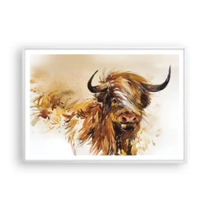 Poster în ramă albă - Mândria vânătorului - 100x70 cm