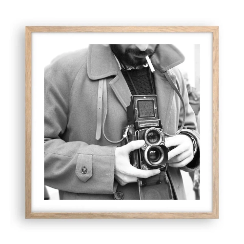 Poster în ramă de stejar deschis - În stilul retro - 50x50 cm