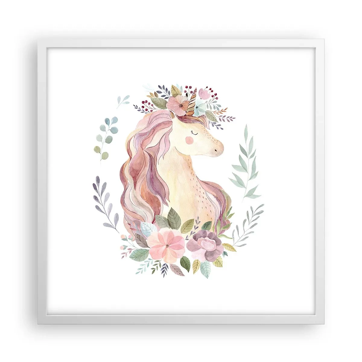 Poster în ramă albă - O invitație în lumea basmelor - 50x50 cm