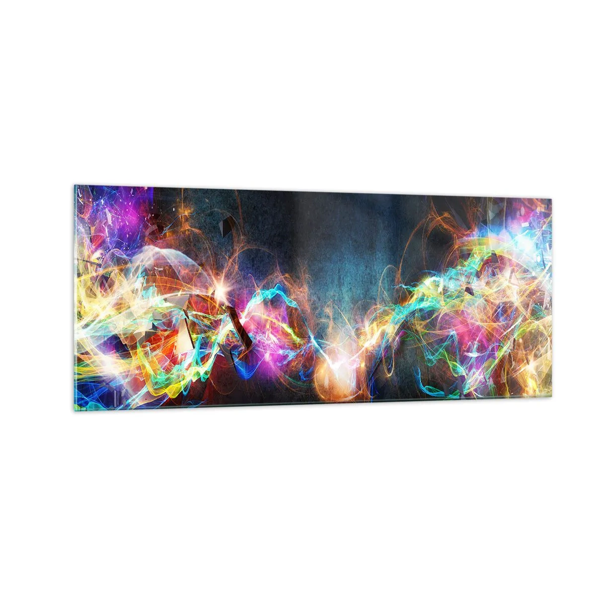 Tablou pe sticlă - Cu bucurie împotriva întunericului - 100x40 cm