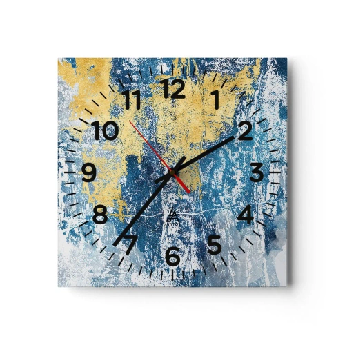 Ceas de perete - Ceas pe sticlă - Abstracție de vreme - 40x40 cm