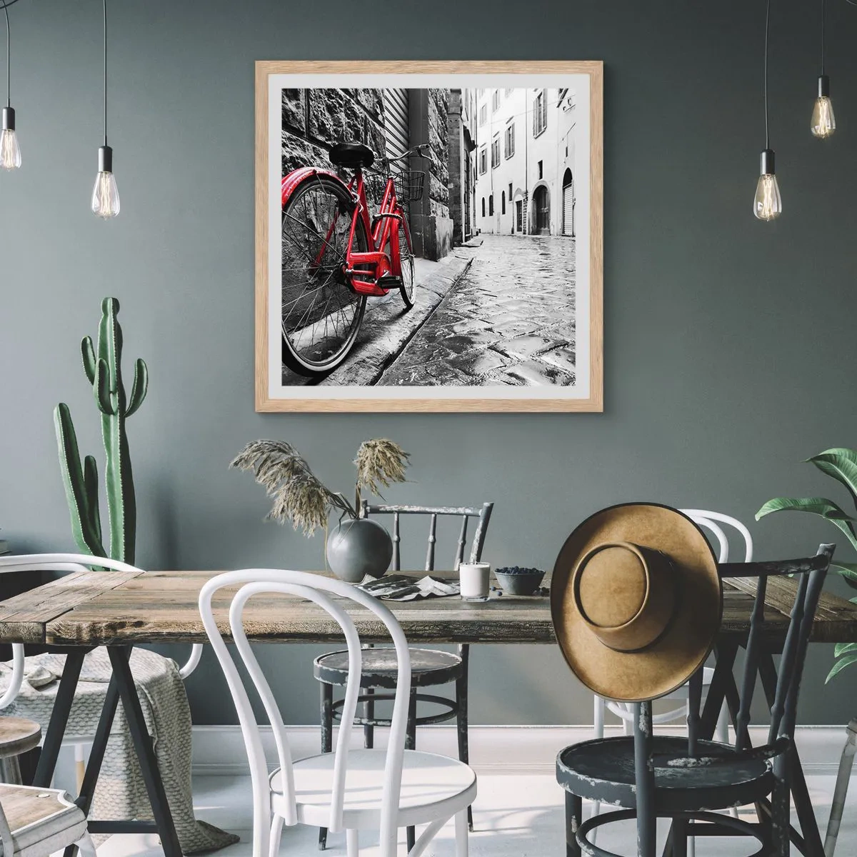 Poster în ramă de stejar deschis - Adevărata frumusețe nu îmbătrânește - 60x60 cm