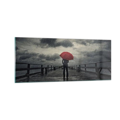 Tablou pe sticlă - Nu e nimic dacă plouă - 100x40 cm