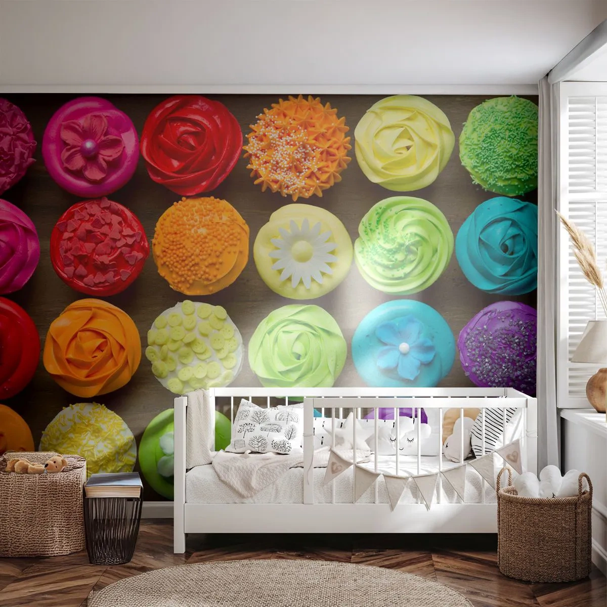 Tapet Premium Canvas - Fiecare diferită - toate delicioase - Gastronomie, fursecuri colorate, 3D - 350x256 cm