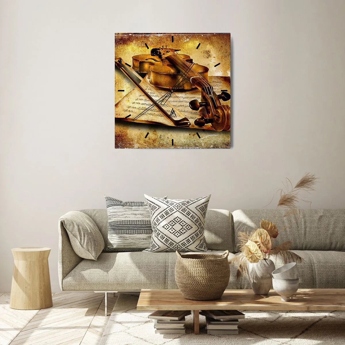 Ceas de perete - Ceas pe sticlă - Virtuozitate necesară imediat - 30x30 cm