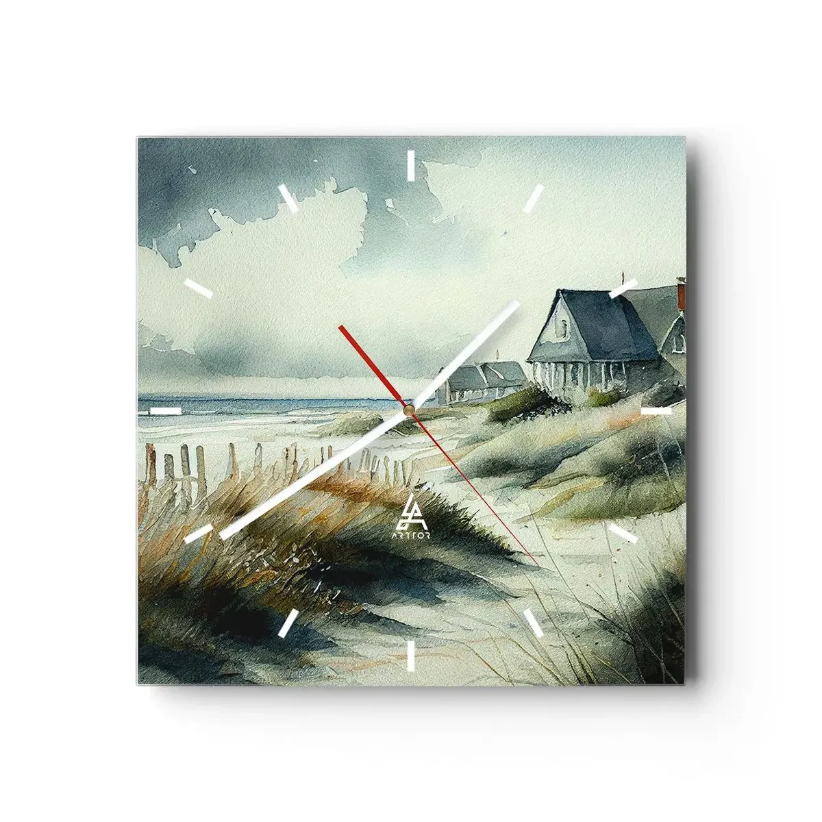 Ceas de perete - Ceas pe sticlă - Departe de agitație - 30x30 cm