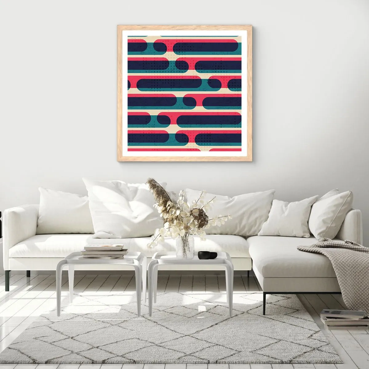 Poster în ramă de stejar deschis - Înăuntru și înainte - 50x50 cm