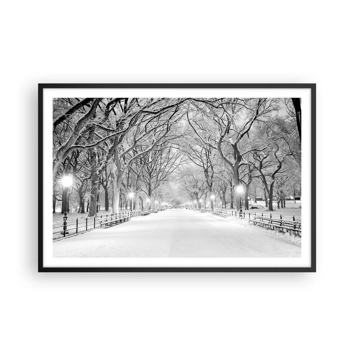 Poster în ramă neagră - Cele patru anotimpuri – iarna - 91x61 cm