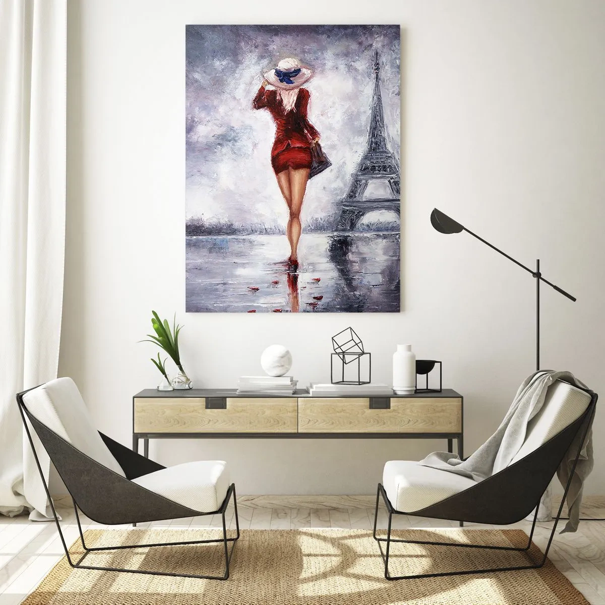 Tablou pe sticlă - Simboluri pariziene - 50x70 cm