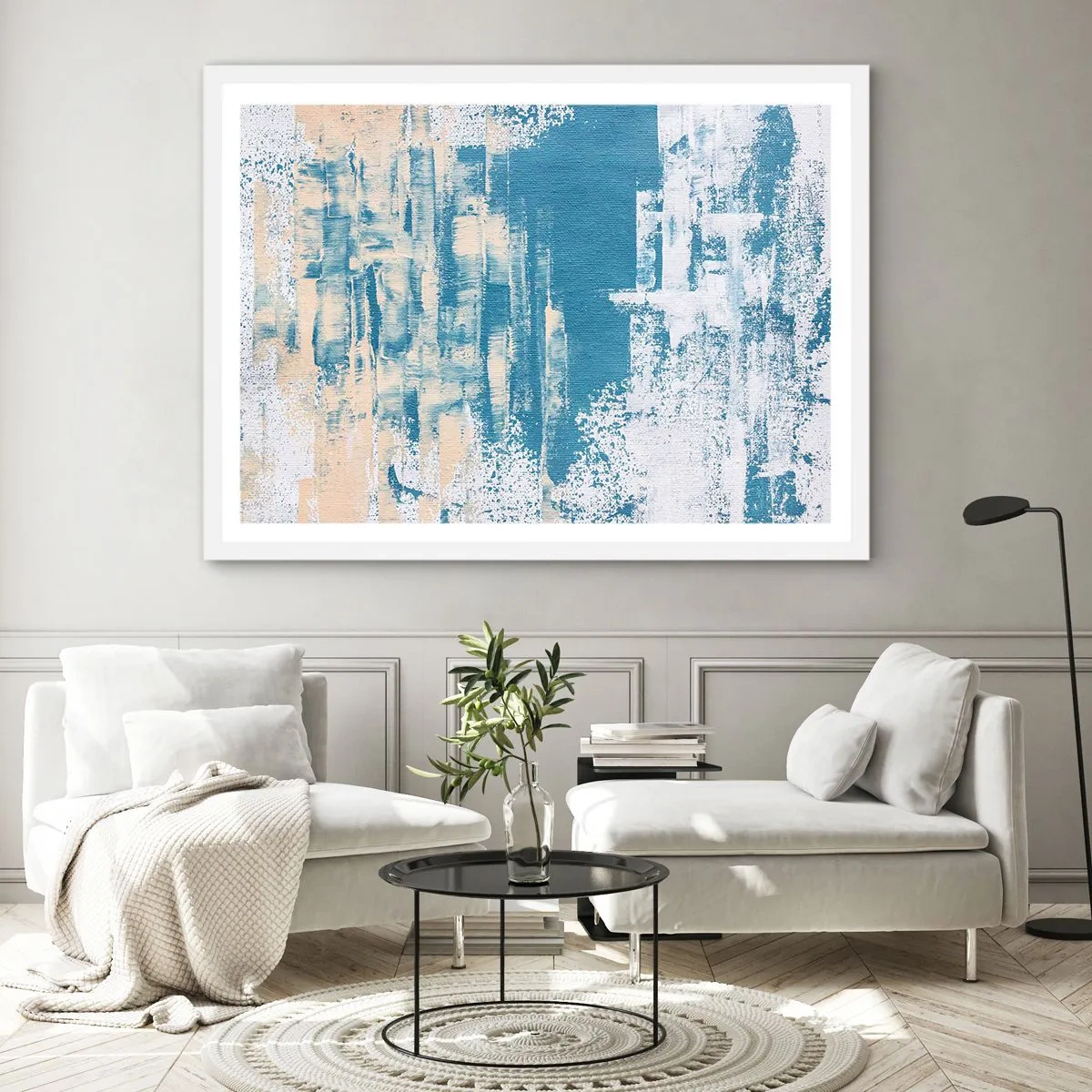 Poster în ramă albă - Prin ţurţur de gheață - 100x70 cm