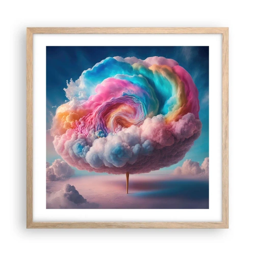 Poster în ramă de stejar deschis - Visul unui parc de distracții - 50x50 cm