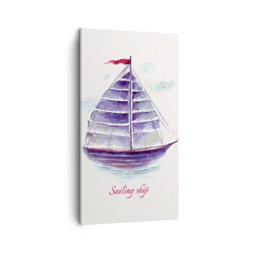 Tablou pe pânză - Pânze pline și apă calmă - 45x80 cm