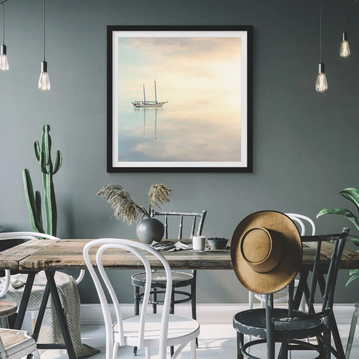 Poster în ramă neagră - În tăcerea mării - 40x40 cm