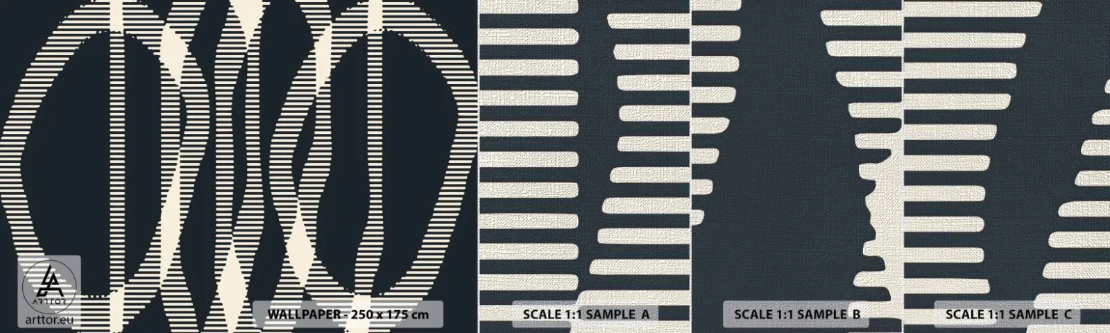 Mostră tapet Premium Canvas - Încercare de străpungere a întunericului - Abstracția, Bucată, Model modern - 100x30 cm