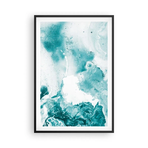 Poster în ramă neagră - Câmpii inundabile de albastru - 61x91 cm