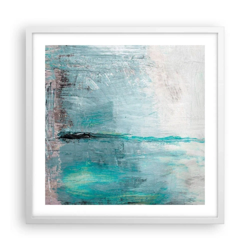 Poster în ramă albă - Orizontal în albastru - 50x50 cm