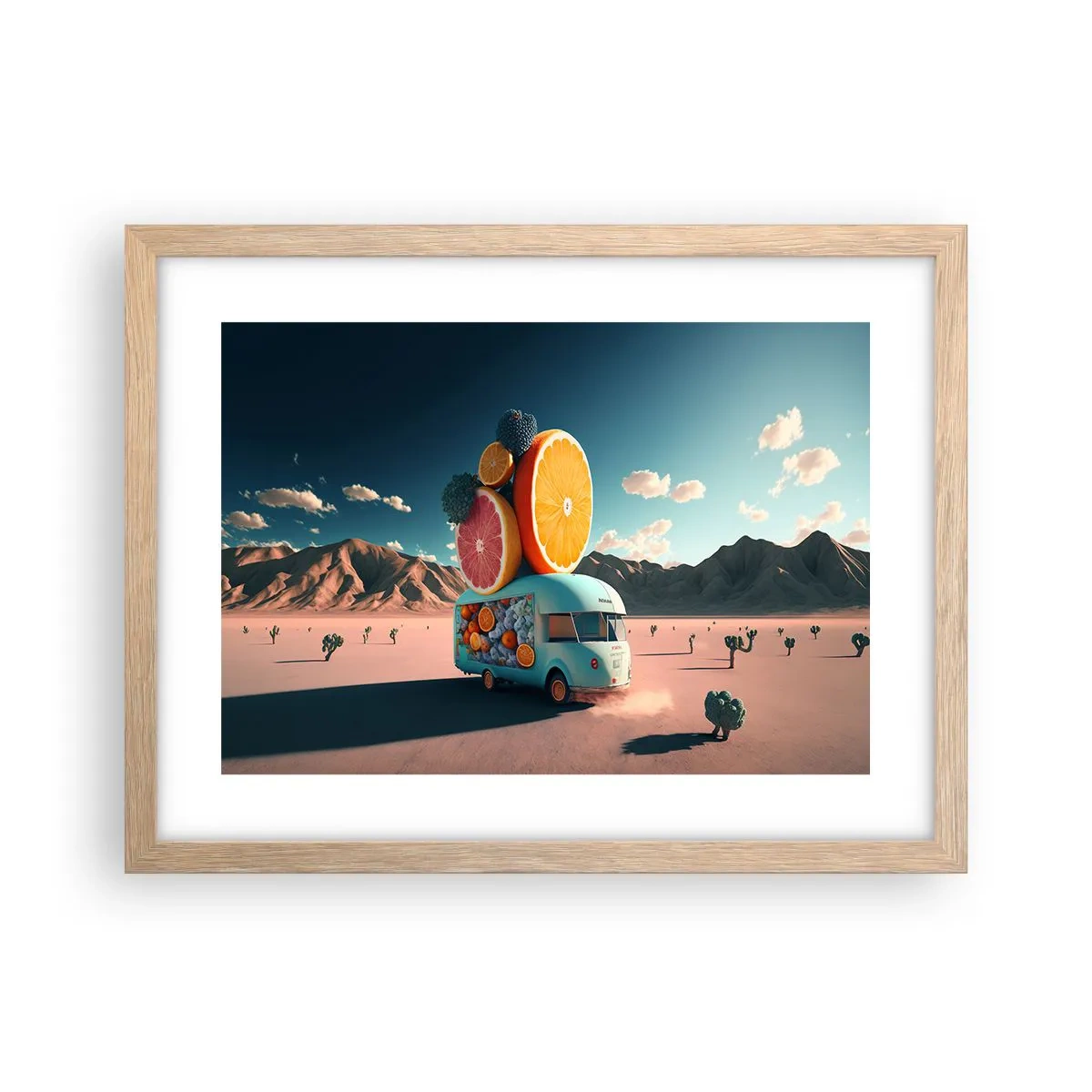 Poster în ramă de stejar deschis - Gustul vacanței - 40x30 cm