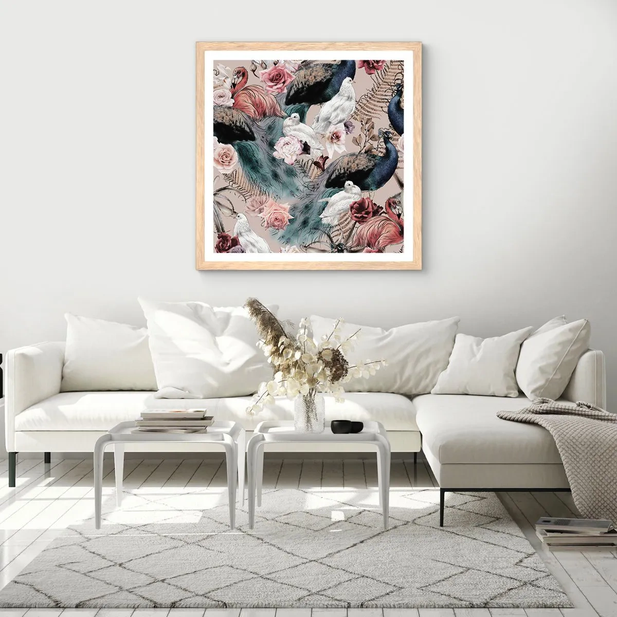 Poster în ramă de stejar deschis - În grădina palatului - 40x40 cm