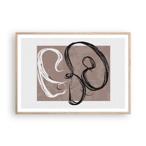 Poster în ramă de stejar deschis - Compoziția - căutarea plenitudinii - 100x70 cm