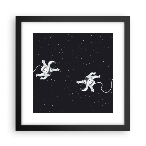 Poster în ramă neagră - Dansul spațial - 30x30 cm
