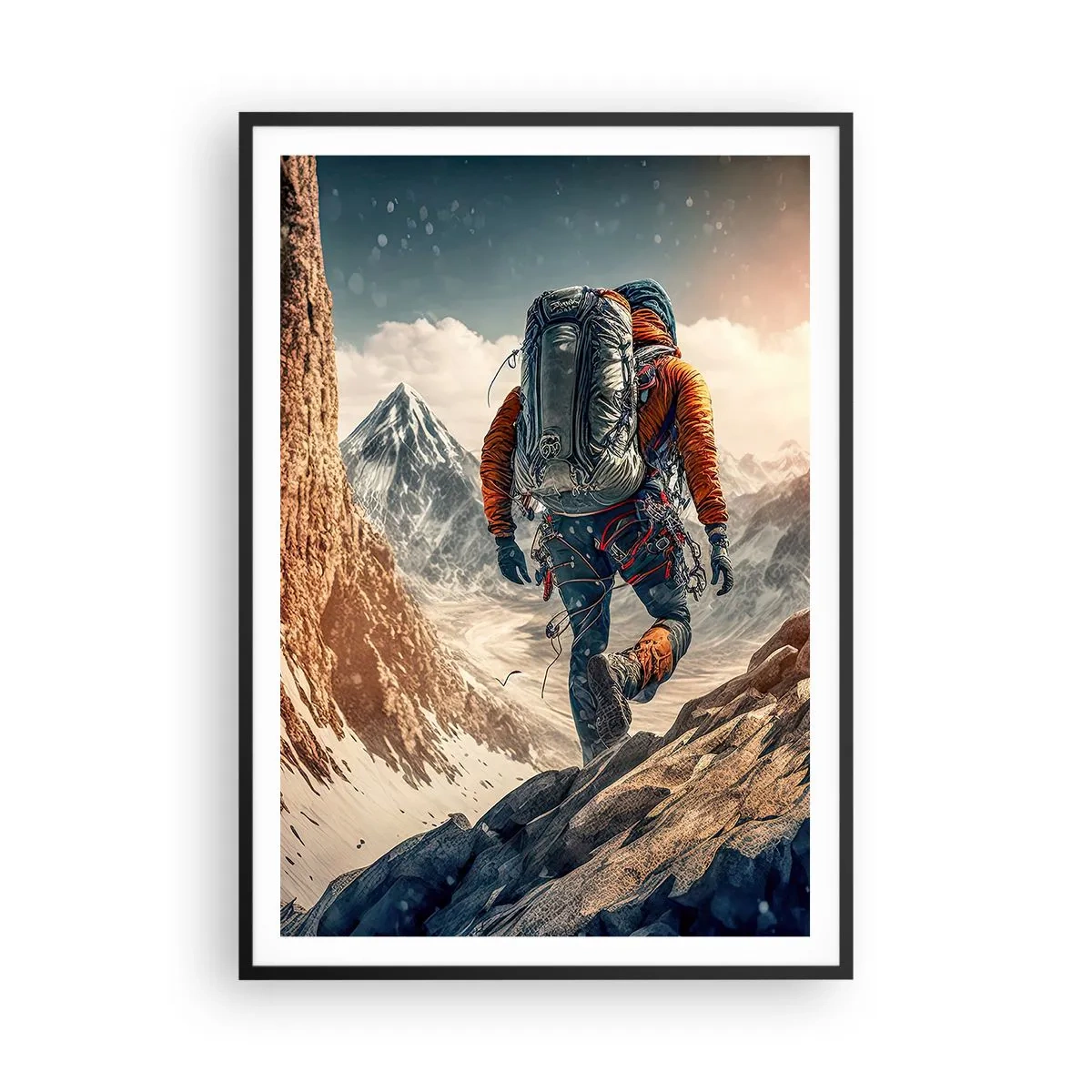 Poster în ramă neagră - Războinic singuratic - 70x100 cm