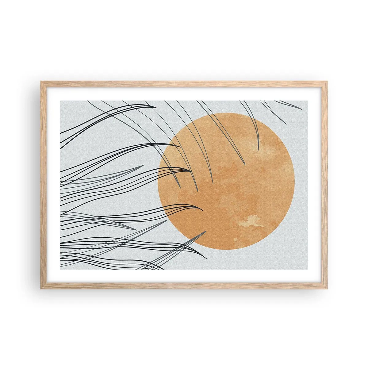 Poster în ramă de stejar deschis - Întotdeauna spre soare - 70x50 cm