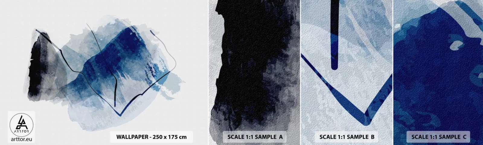 Mostră de Tapet Standard Eco - Iceberg - Abstracția, Bucată, Artă Modernă - 100x30 cm