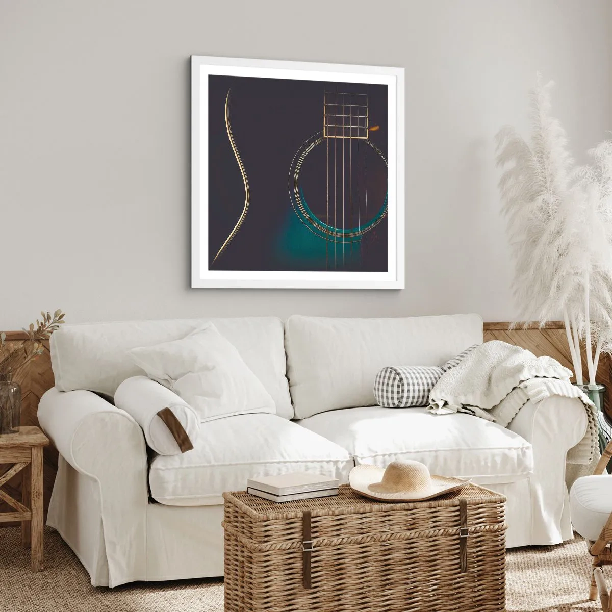 Poster în ramă albă - O clipă înainte de a suna - 60x60 cm