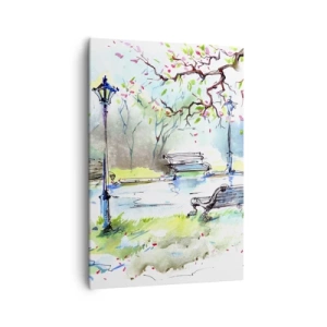 Tablou pe pânză - Magia liniștii din parc - 70x100 cm