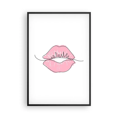 Poster în ramă neagră - Vrei un sărut? - 61x91 cm