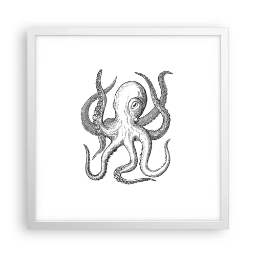 Poster în ramă albă - Dansând cu valurile - 40x40 cm