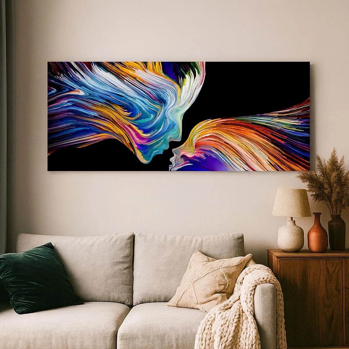 Tablou pe pânză - Fuziune de energie și lumină - 100x40 cm