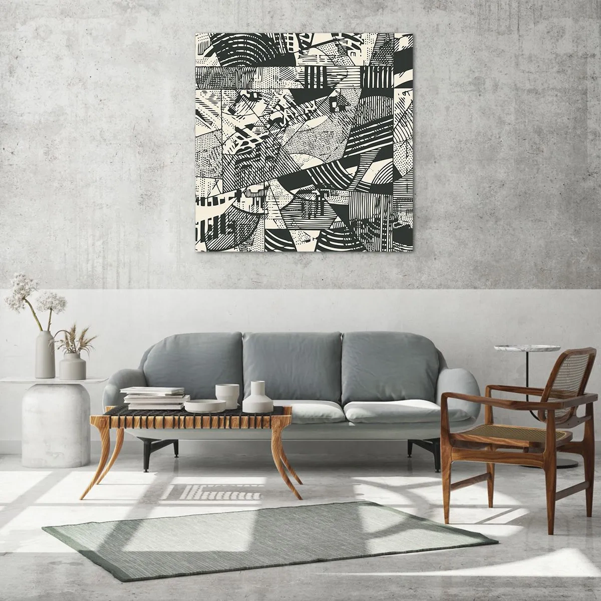 Tablou pe sticlă - Dinamica de astăzi - 50x50 cm