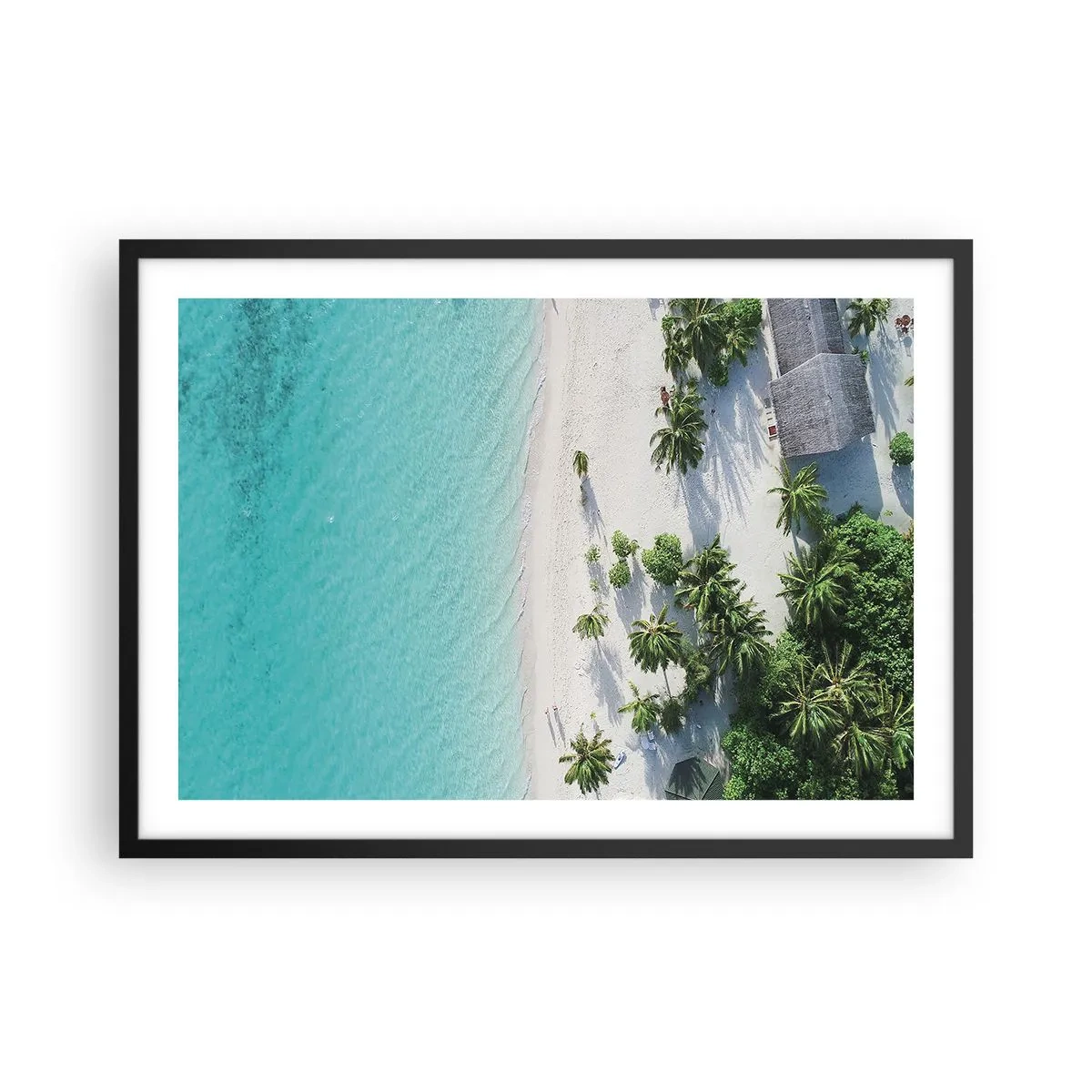 Poster în ramă neagră - Vacanță în paradis - 70x50 cm