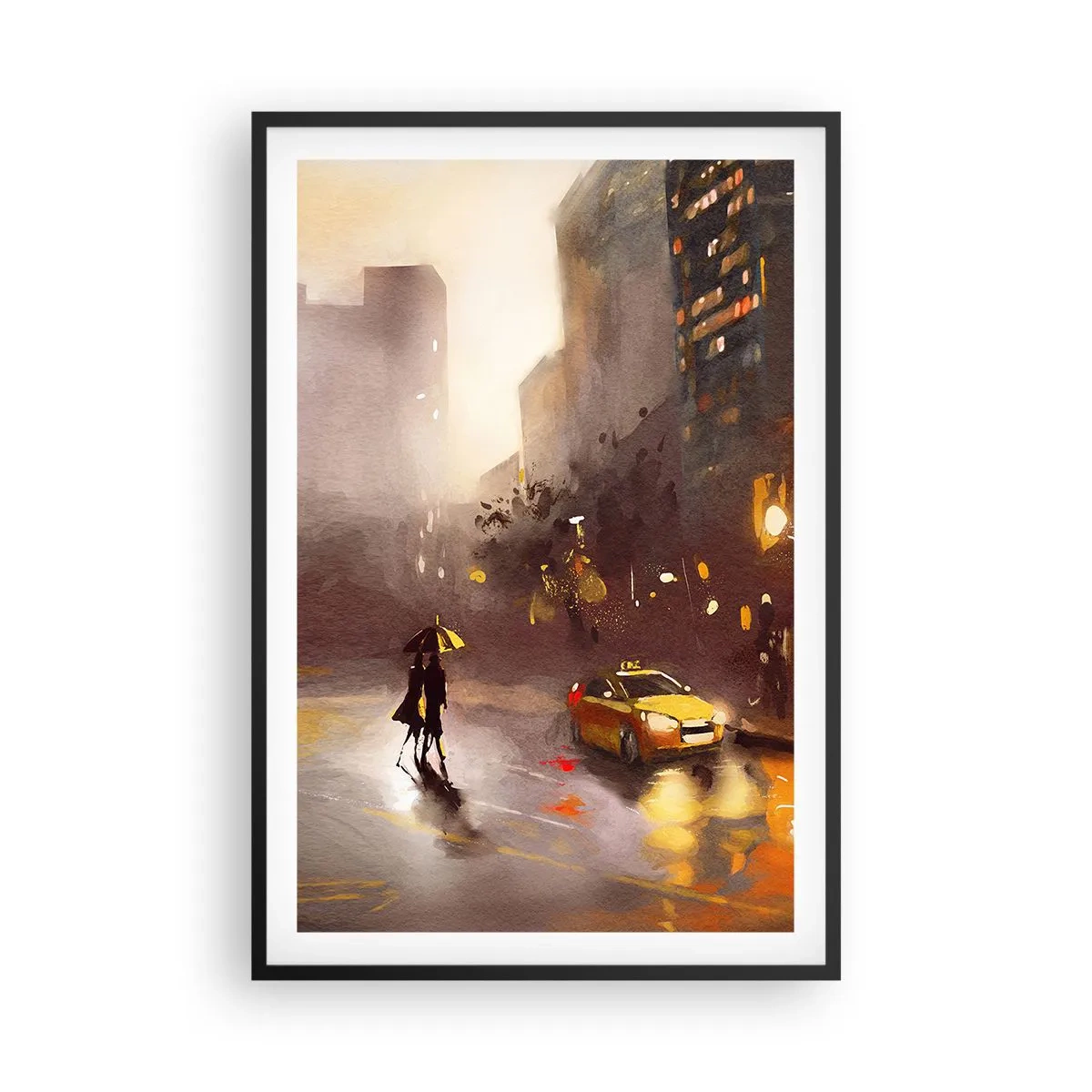 Poster în ramă neagră - În luminile New York-ului - 61x91 cm