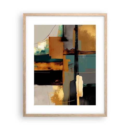 Poster în ramă de stejar deschis - Abstracția - lumină și umbră - 40x50 cm